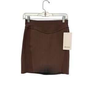 Lululemon Scuba High Rise Mini Skirt Taupetastic Size Small NWT Athleisure